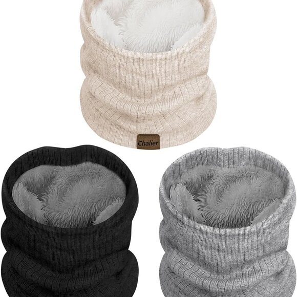 Essential 3 Pack Neck Warmers - Cozy Fleece Infinity Scarves for Winter Style - Picture 1 of 6